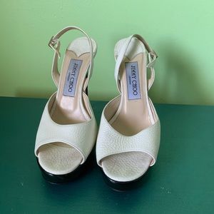 White Jimmy Choo Slingbacks